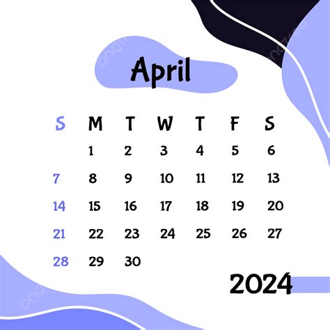 April 2024 Calendar Vector April 2024 Calendar Calendar 2024 April