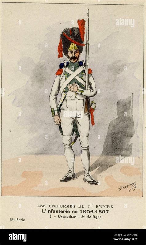 Grenadier Du 3e Régiment Dinfanterie De Ligne En 1806 1807 Stock