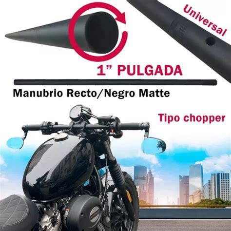 Manubrio Manillar Negro Mate Recto Tipo Chopper Meses Sin Intereses