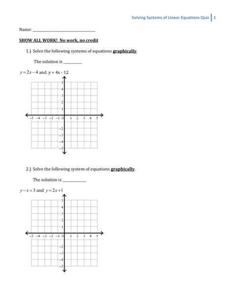 Solving Systems Of Linear Equations Quiz