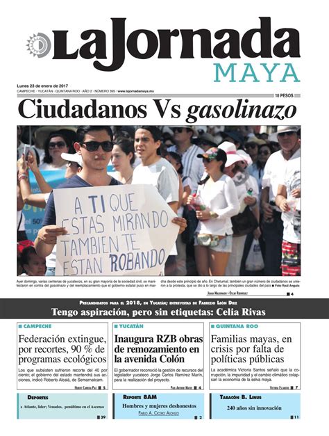 La Jornada Maya · Lunes 23 De Enero 2017 By La Jornada Maya Issuu