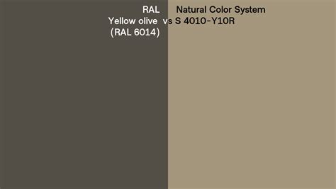 Ral Yellow Olive Ral 6014 Vs Natural Color System S 4010 Y10r Side By