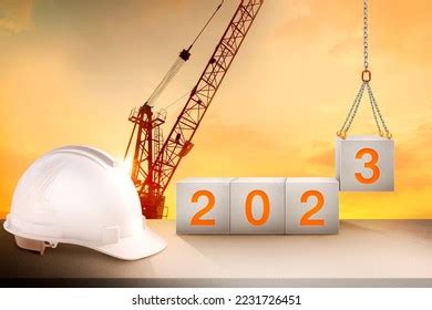 Engineer Working Table Silhouette Constructioncrane Golden Stock Photo