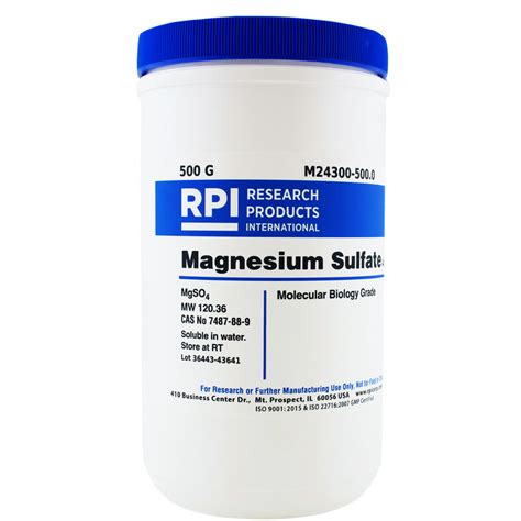 M24300 5000 Magnesium Sulfate Anhydrous 500 Grams