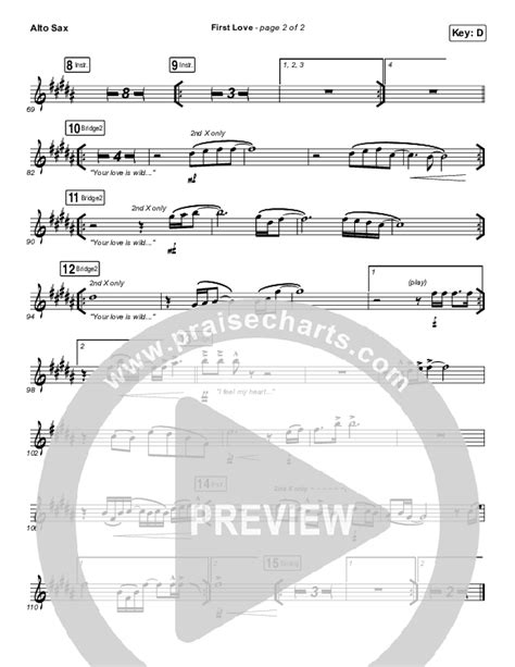 First Love Live Alto Sax Sheet Music Pdf Kari Jobe Praisecharts