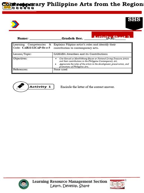 Activity Sheet 2 Car | PDF | Philippines