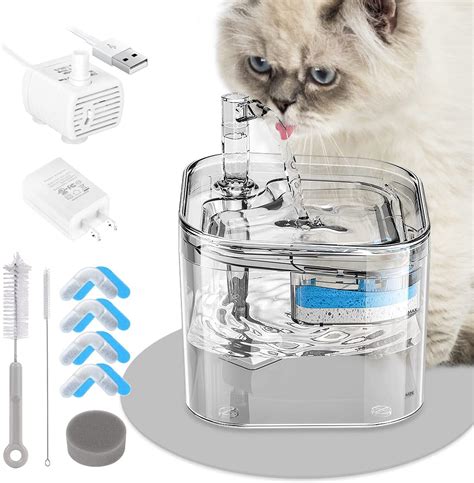 SlowTon Fuente De Agua Para Gato Y Perro Chico 2 2L Bebederos Para