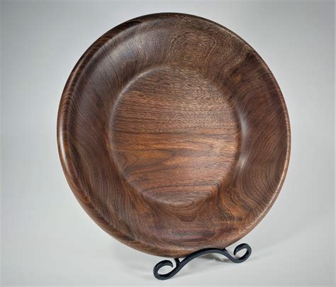 Large Hand Turned Black Walnut Serving Platter Wood Serving Etsy