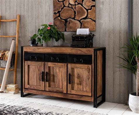 Mango Holz Kommode Sideboard 140x90x40cm Massiv