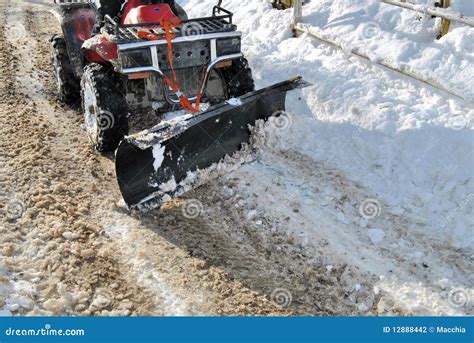 Snowplow Stock Photo Image Of White Excavator Winter 12888442