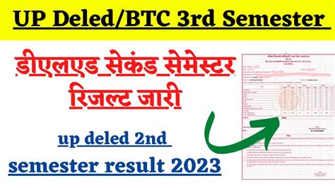 UP Deled 2nd Semester Result Out 2023 Up Deled 2nd 4th Semester Result