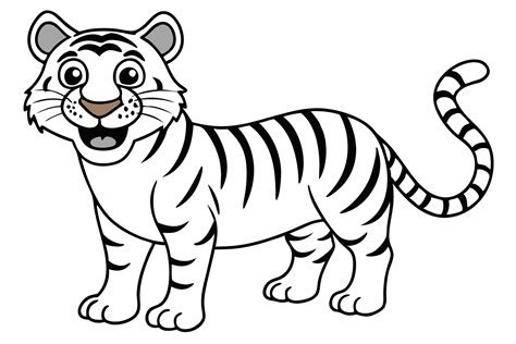 Funny Tiger On White Background Illustration Cartoons Clipart And