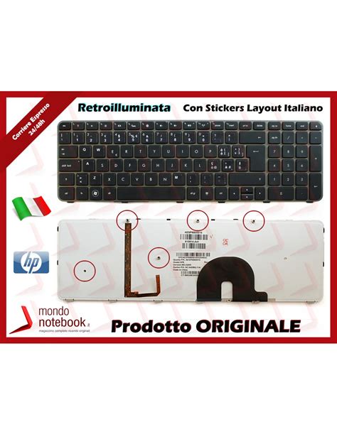 Tastiera Notebook HP Envy 17 NERA RETROILLUMINATA Con ADESIVI