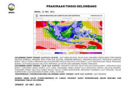 Jakarta 05 M E I BMKG PRAKIRAAN TINGGI GELOMBANG JUMAT 06 MEI 2011