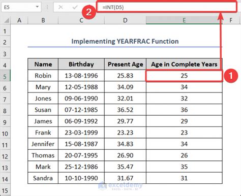 How To Calculate Age From Birthday In Excel 8 Easy Methods