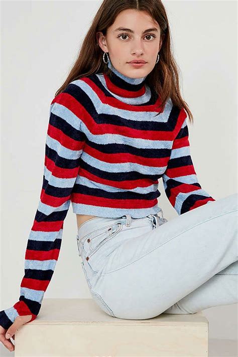 Stylecaster Turtlenecks For Fall Retro Striped Turtleneck With