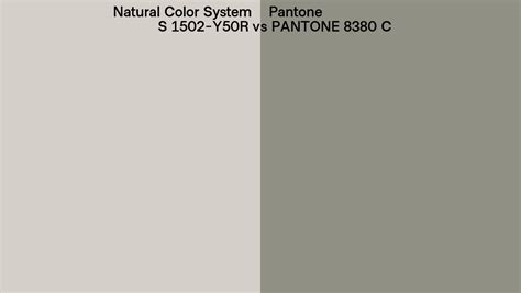 Natural Color System S 1502 Y50r Vs Pantone 8380 C Side By Side Comparison