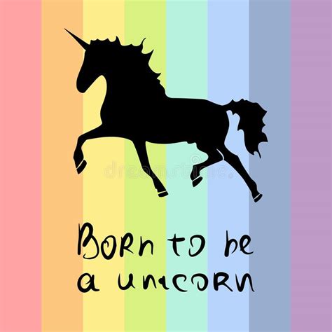 Unicorn Rainbow Stars Postcard Ilustracja Wektor Ilustracja Z O Onej