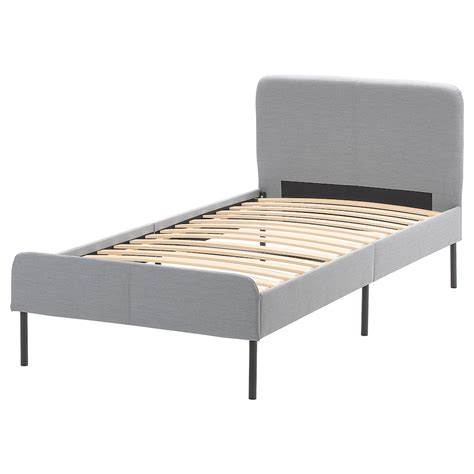 Slattum Upholstered Bed Frame Knisa Light Gray Twin Ikea