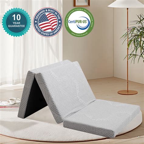 Folding Mattress Inch Tri Folding Memory Foam Mattress Portable