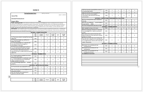 Free Training Evaluation Forms And Questionnaires Word Pdf