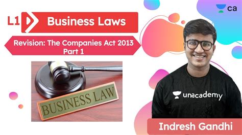 Business Laws Revision The Companies Act 2013 Part 1 Unacademy CA