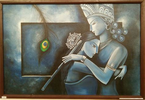 Radha Krishna Modern Oil Paintings