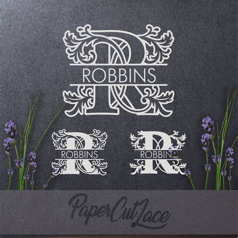 R Split Monograms Swirls Letter Svg Files For Cricut Etsy