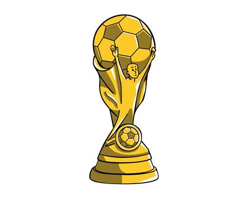 Trophy Fifa World Cup Symbol Logo Mondial Champion Gold Design Vector Abstract Illustration ...