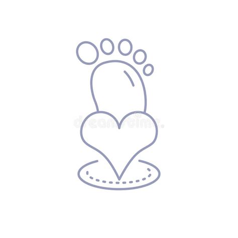 Baby Footprint Love Heart Stock Illustrations Baby Footprint Love