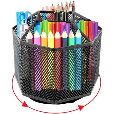 Organiseur De Bureau Rotatif Degr S Porte Stylo Multifonction