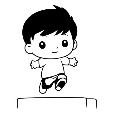 Premium Vector Boy Jumping Over Obstacle Cartoon Vector Illustration