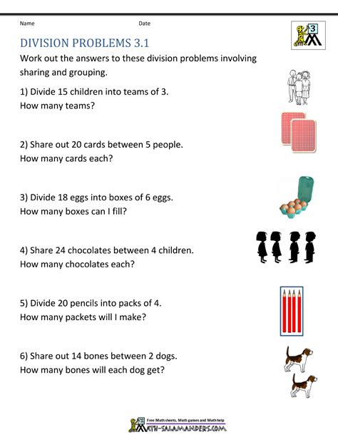 Division Story Problems Nd Grade