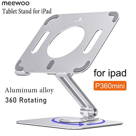 Meewoo Tablet Stand Holder 360 Rotating For Ipad Aluminum Adjustable