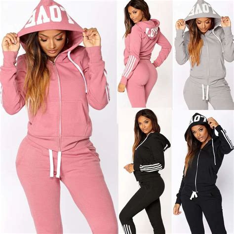 Wholesale Sweat Suits Set Womens 2 Piece Sweatshirt And Sweatpants Full