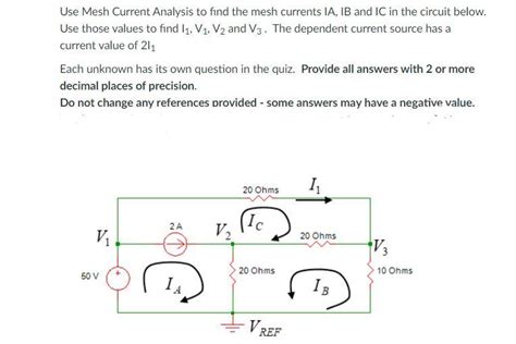 Solved Use Mesh Current Analysis To Find The Mesh Currents Chegg