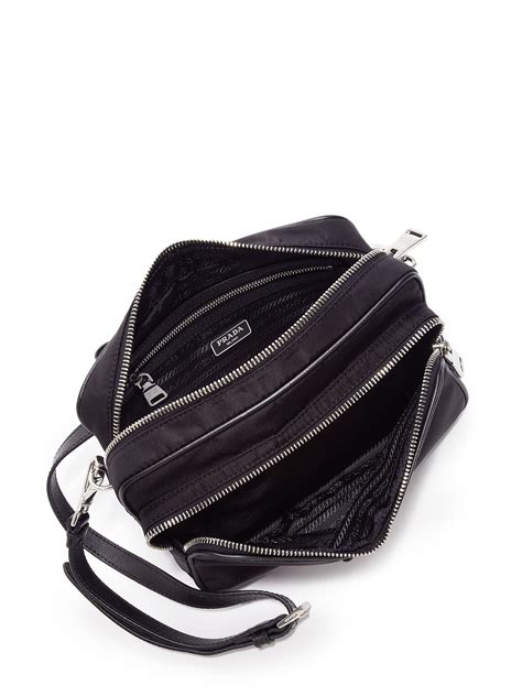 Prada Nylon Double-zip Camera Bag in Black | Lyst