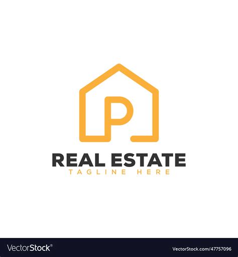 Eps Initial Letter P Real Estate Logo Royalty Free Vector