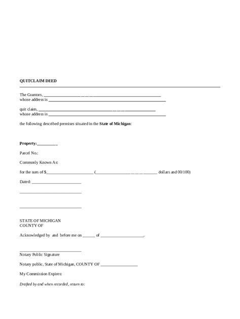 Michigan Quit Claim Deed 863 Fill Online Printable Doc Template Pdffiller