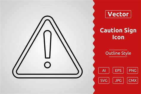 Vector Caution Sign Outline Icon Graphic By Muhammad Atiq · Creative