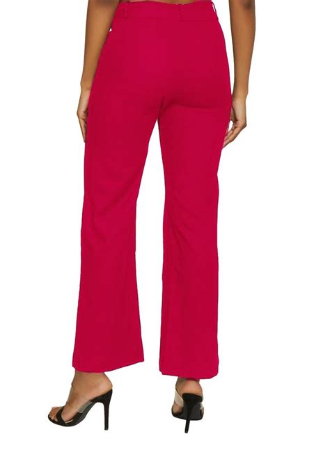 Magenta Plain Blended Cotton Trousers Patrorna 3185063