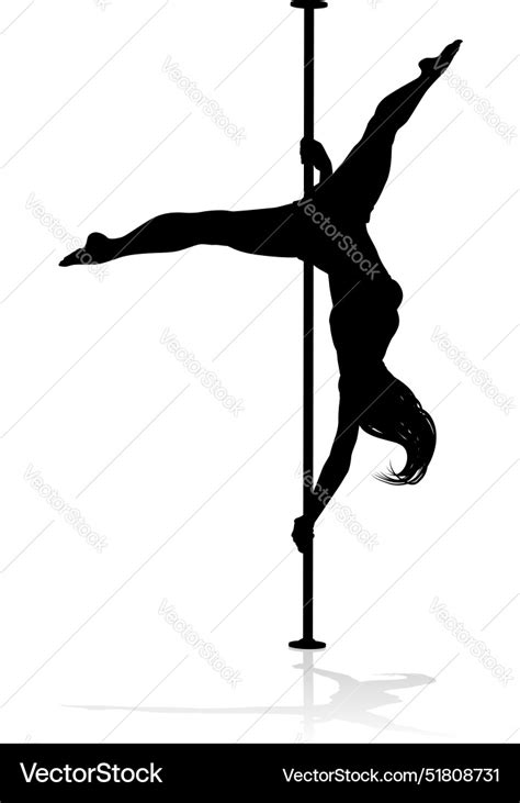 Pole Dancing Woman Silhouette Royalty Free Vector Image