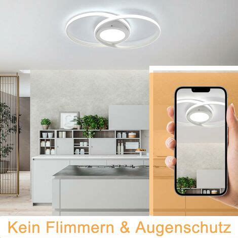 Zmh Plafonnier Led Cercles W Lampe De Salon Blanc Design Moderne