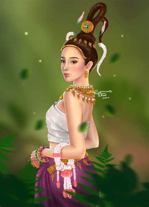 Lady Of Angkorian Empire Khmer Digital Art In Southeast Asian