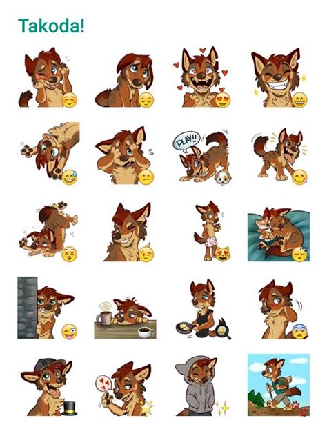 Takoda The Wolf Sticker Pack Telegram Stickers Wolf Character