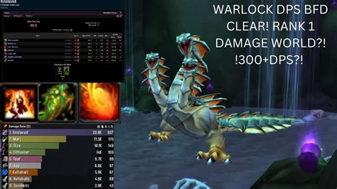 Warlock BFD Raid Clear 300 DPS 99 Avg Parse Season Of Discovery