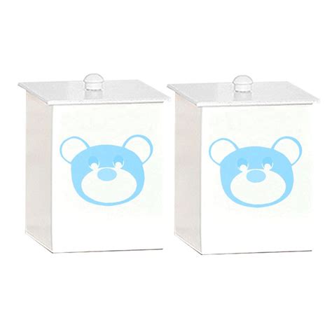 Conjunto De Potes Urso Dengoso Azul Beb Mdf Mega Loja Do Beb Mega