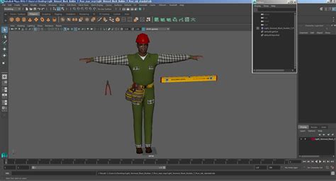 Light Skinned Black Builder T Pose 3d Model 149 3ds Blend C4d Fbx Max Ma Lxo Obj Free3d