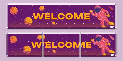 Space Themed Welcome Display Banner Teacher Made Twinkl