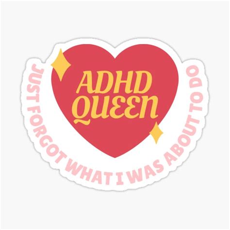 Adhd Queen Sticker For Sale By Veganmunchies Redbubble